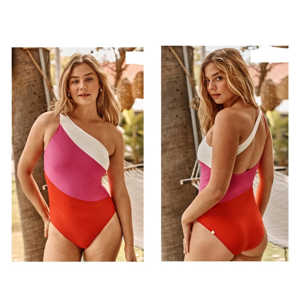 Summersalt The Sidestroke Color Block One Piece Swimsuit Size 8